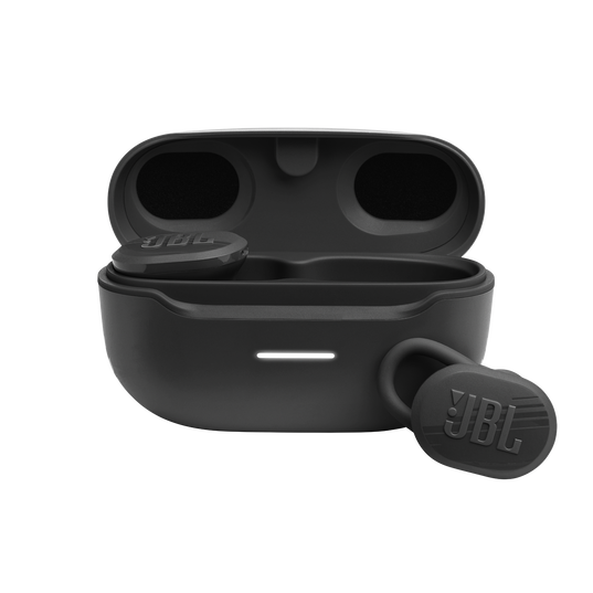 JBL Endurance Race TWS - Black - Waterproof true wireless active sport earbuds - Hero